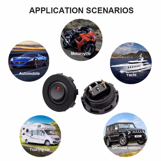 12V 125V 250V オン/オフ Spst ミニトグルロッカースイッチオートバイ/自動車のバスルームファン用ワイヤー付き