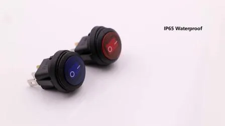 電気 SPST 2pin オンオフラウンド IP65 防水ロッカー スイッチ